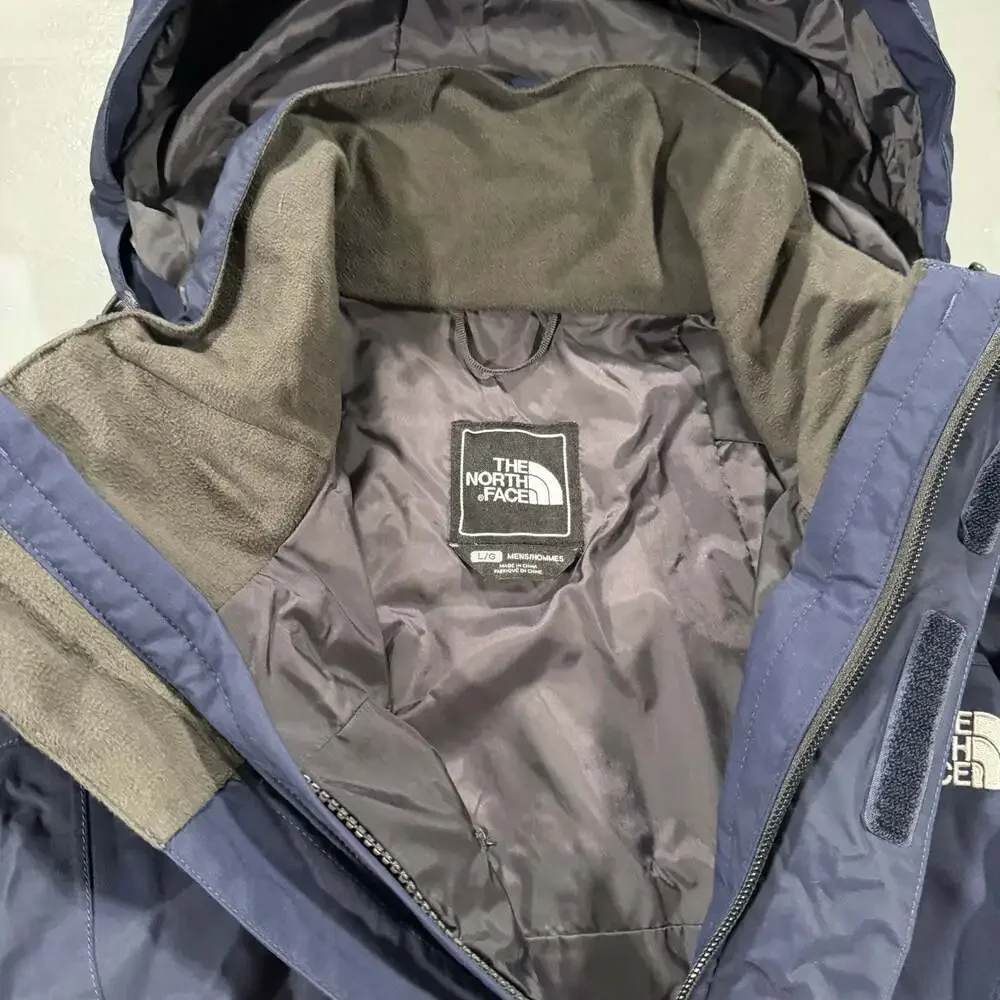 The North Face HyVent Men's Navy Blue Zip Hooded Waterproof Jacket Mens Large